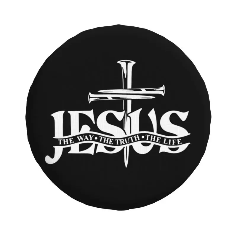 Jesus The Way The Truth The Life Spare Tire Cover for Prado Pajero Jeep Christ Catholic 4WD 4x4 Trailer Car Wheel Protector