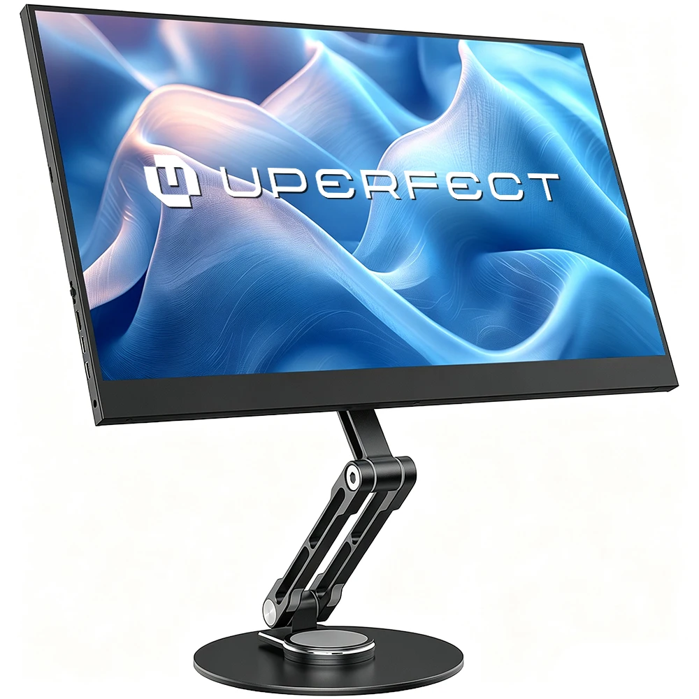 UPERFECT VESA Monitor Desk Mount Single Monitor Stands Freestanding Fits 12'' to 22'' Computer Screen with Height Adjustable