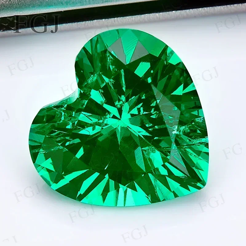 

Lab Grown Colombia Emerald Heart Shape Green VVS1 Gemstone For Rings/Earrings Making Materials Selectable AGL Certificate DIY