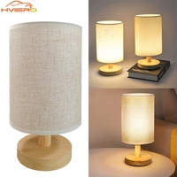 Hessian Solid Wood Decorative Lamp 5V Remote Control Usb Table Desk Bedroom Bedsid Study Home Stay LED Night Light Energy Saving