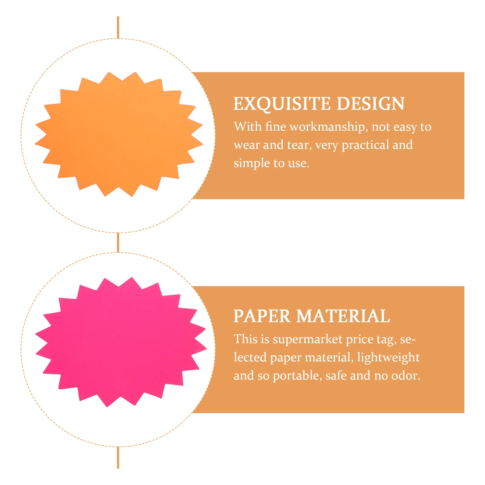 

120pcs Fluorescent Paper Price Tags Explosion Shape Blank Signs For Retail Store Market Display Advertising Stickers