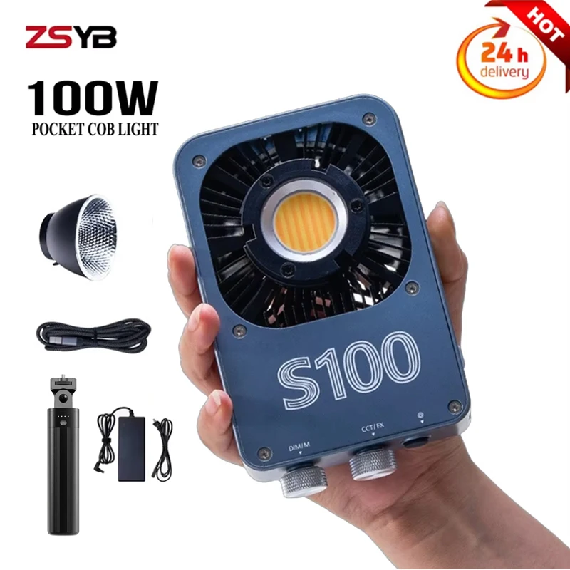 

ZSYB S100 100W COB LED Light Full Color 2700k-5600k Photography Lighting Outdoor Video Shooting Handheld Portable Pocket Light
