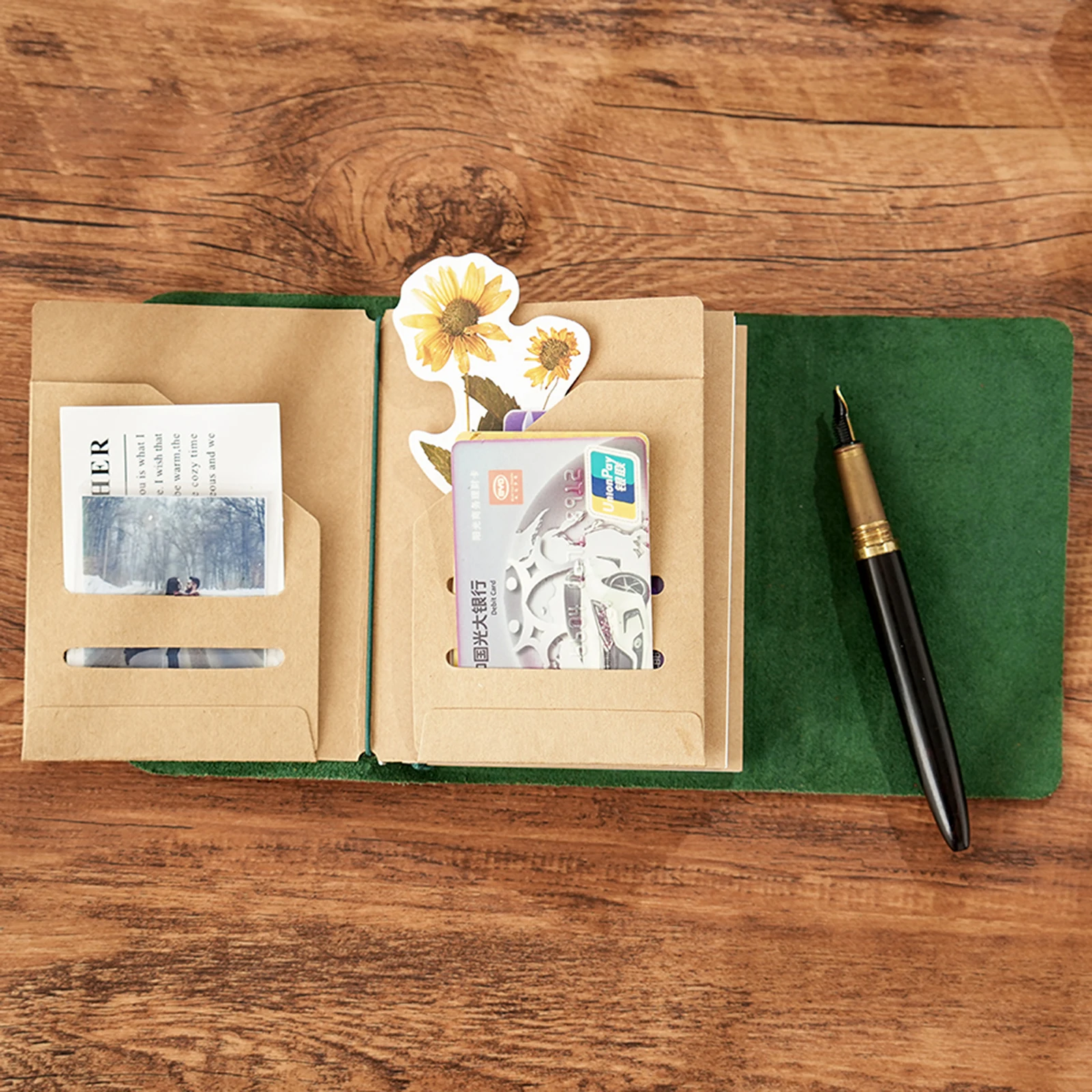 Tri-fold Passport Travel Notebook, Refillable Leather Journals Creative Passport Size Traveler Notebook for Daily Writing, Gifts - view 4