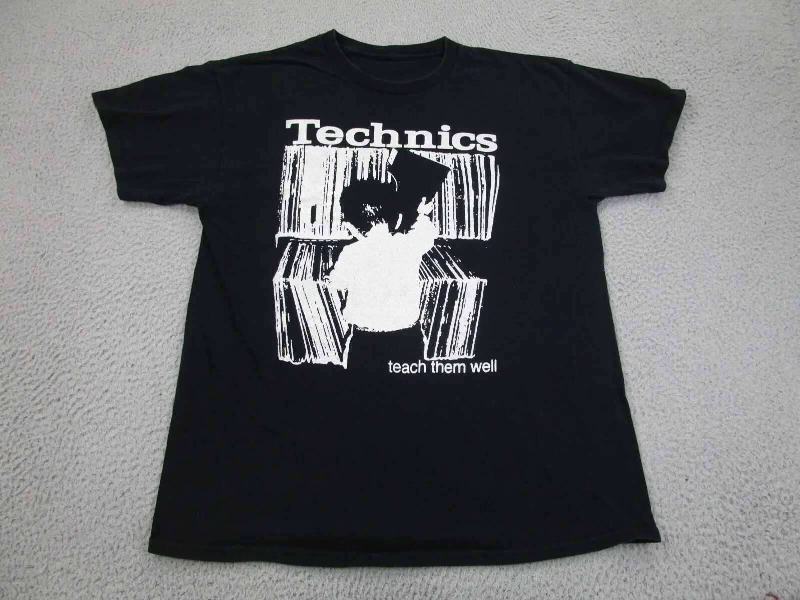 Vintage Technics Shirt Mens L Black Audio Hi-Fi Turntables Hip Hop Dj Y2K 2000S