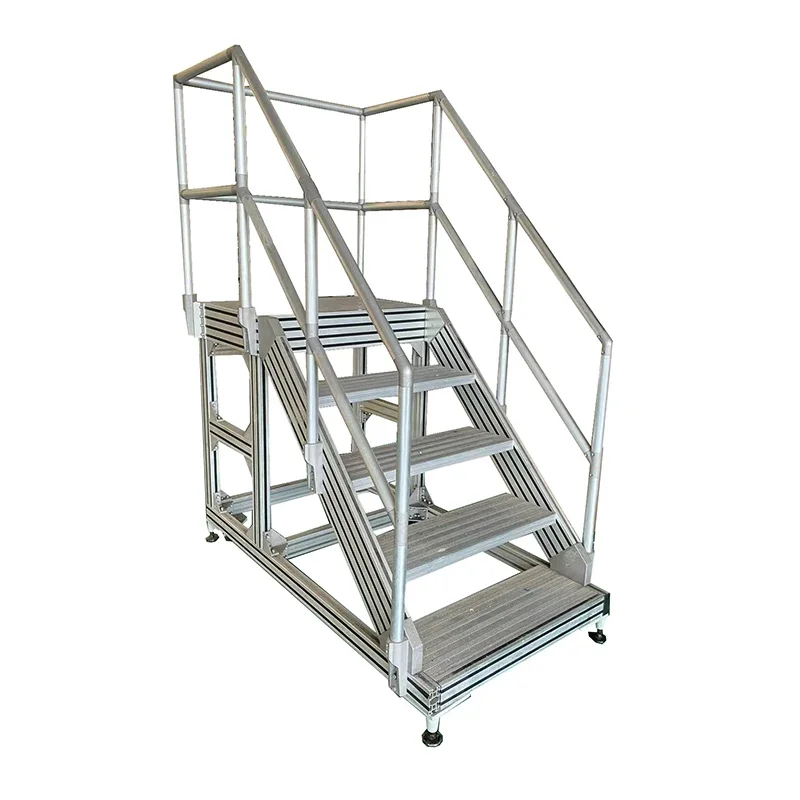 aluminum step profiles stairway platforms with ladders handrail system