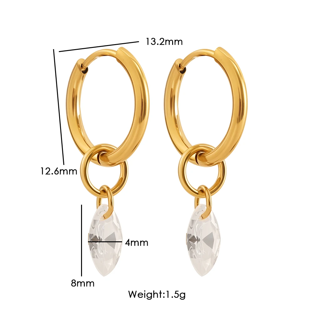 Neu eingetroffen: Modische Ohrstecker, Ohrringe, Creolen, Hochzeitsschmuck, Geschenkideen, Ohrringe für Damen, 18 Karat vergoldeter Edelstahl. – Detail 3