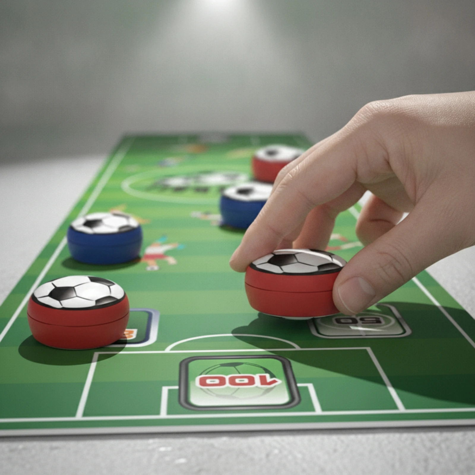 パック付き卓上サッカーゲーム-ロールアップサッカーゲームマット-家族向けに柔軟でコンパクトなデザイン