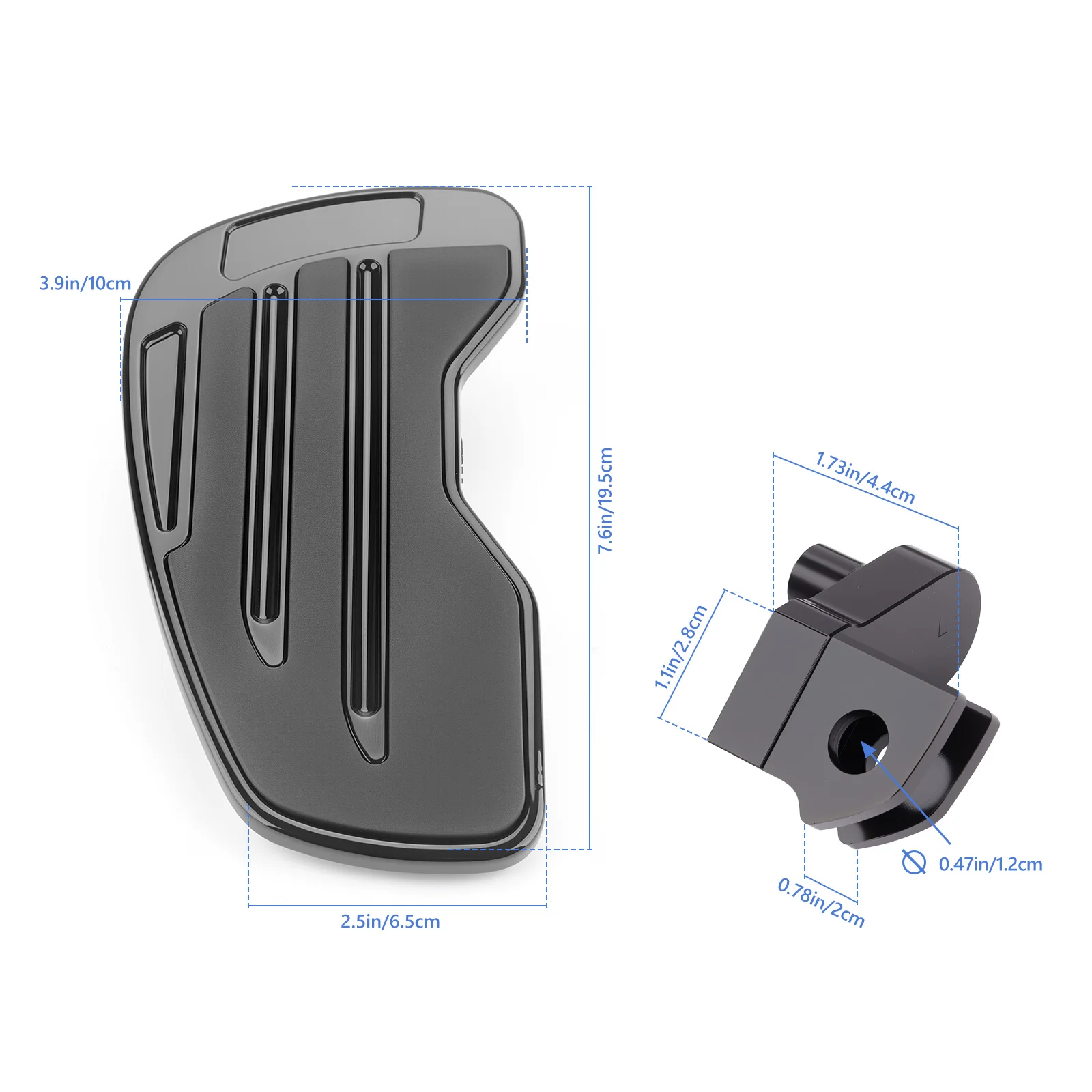 Motorcycle Black Footpegs Front Driver Wide Footboard 360 Degrees Angle Adjustment for Kawasaki Eliminator 450 500 2024-2025