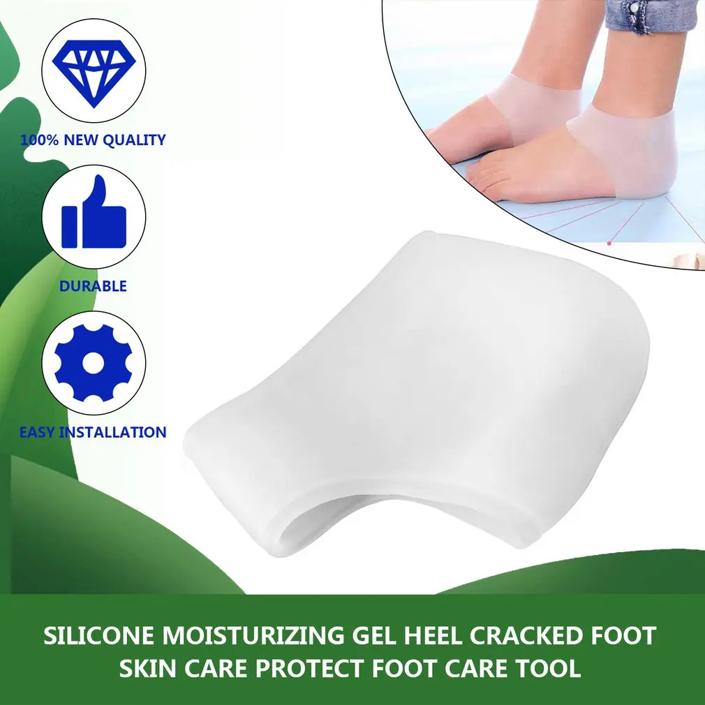 Calcetines de silicona para el talón, Gel hidratante para el cuidado de la piel del pie agrietado, herramienta lavable para el cuidado de los pies, masajeador de monitores de salud