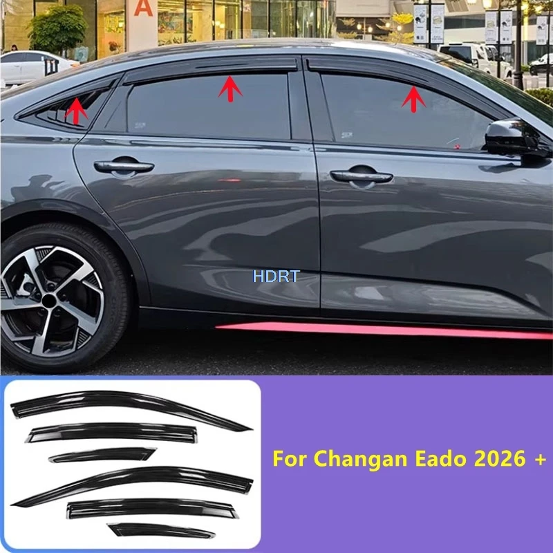 

Car Style Window Deflector Visor Sun Rain Shelter Weather Shield Cover Protector Decoration Accessories For Changan Eado 2026 +