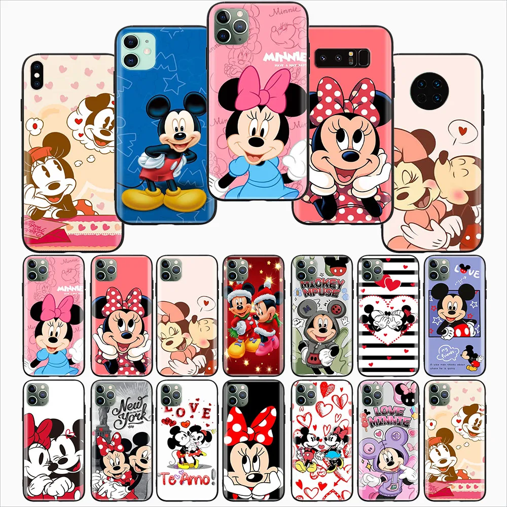 F-16 Mickey Minnie mouse Black Soft Case for Xiaomi Redmi 12 12C Note 12 11 11s Poco M3 M4 M5 Pro 5G