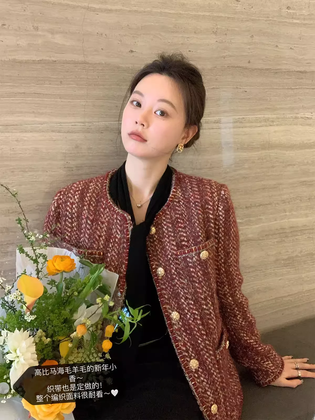 

Пальто Seeyouiceland с высоким содержанием шерсти, красное, на пуговицах, к Новому году, 50% полиэстер, 40% шерсть, 0% кашемир, женская модная верхняя одежда