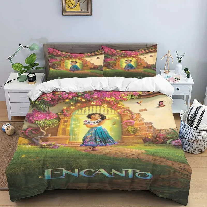 

Disney Encanto Bedding Set Large King Duvet Cover Pillowcase, 3 Piece Set for Children & Teens 200x200cm