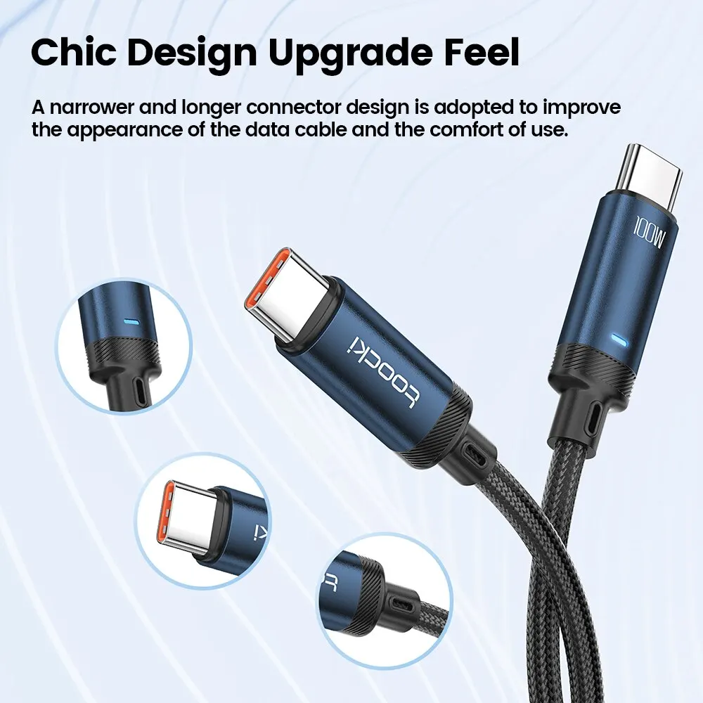 Toocki Type C Naar Type C Kabel 100W 60W Snel Opladen 3.0 4.0 Voor Xiaomi 12 13 Realme Poco F5 Samsung Smartphone 5G Snel Opladen