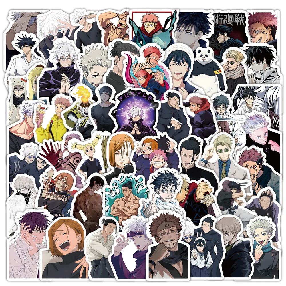 50/100PCS Anime Jujutsu Kaisen Stickers Itadori Yuji Satoru Gojo Sticker DIY Car Phone Laptop Skateboard Cool Sticker Toy