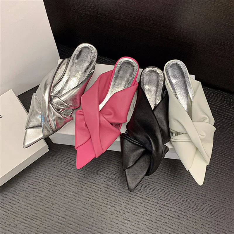 Women Pointed Toe Slipper Solid Color Flat Shoes Slip On Cozy Sapato Feminino Summer Concise Leisure Brand Design Zapatos Mujer