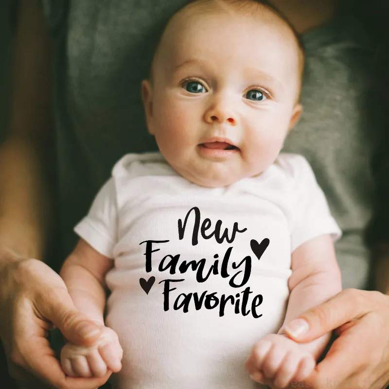 New Family Favorite Print Infant Rompers Fashion Baby Bodysuit Boys Girls Clothes Newborn Cute Toddler Jumpsuit