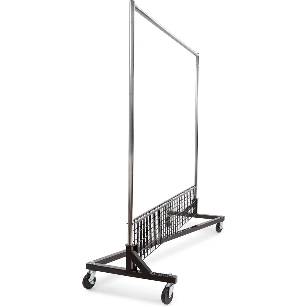 رف ملابس متحرك عالي التحمل مع رف أساسي - رف ملابس تجاري من Econoco باللون الأسود