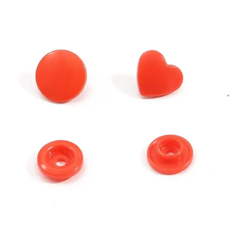 25Set T5 Plastic Heart Shape Snap Buttons12mm Fasteners Quilt Cover Sheet Button For Scrapbooking Crafts Clothes Clip Accessorie