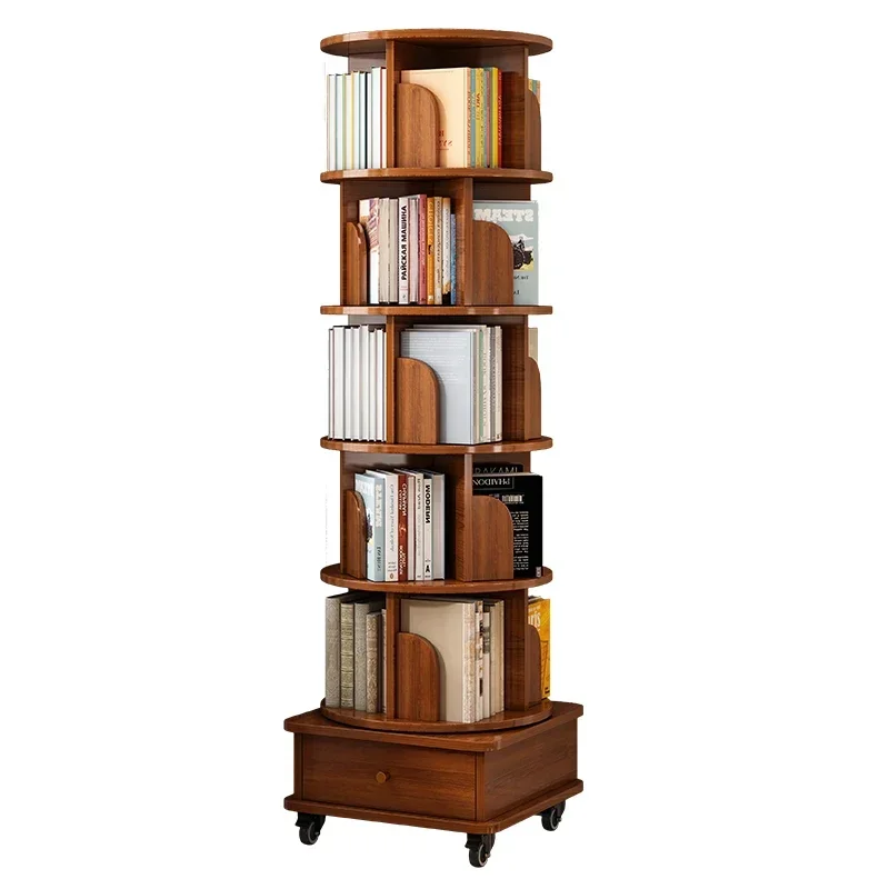 Drawers Corner Bookcase Mobile Bookends Rotating Storage Bookshelf Nordic Rangement