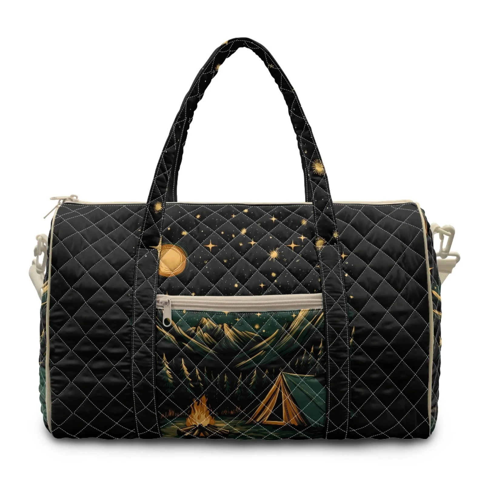 Coloranimal Camping Night Print 2026 New Gym Tote Polyester Spacious Carry On Luggage Bags for Ladies