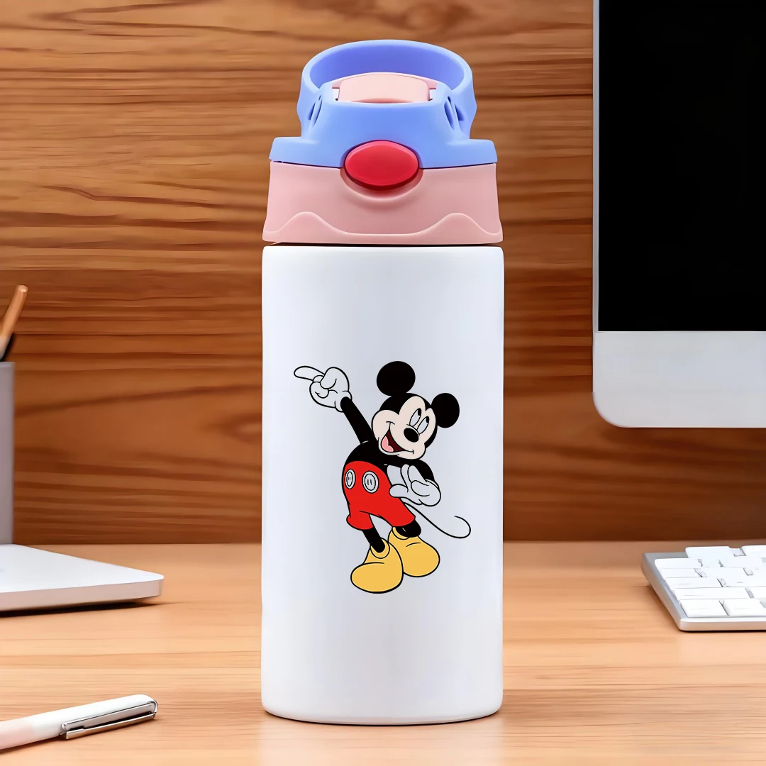 

Disney Mickey Mouse Classic Cartoon Design 304 Stainless Steel Cartoon Straw Cup Children's Water Cup New Year Gift