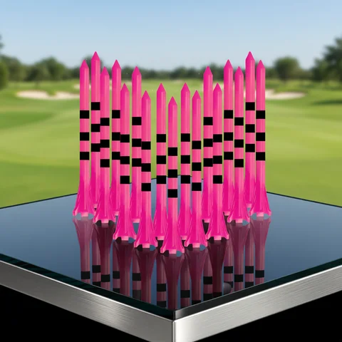 Golf Tees Plastic Unbreakable 5 Prongs Head Tee with Stripe Markers 50pcs,83mm70mm Long Ball Holder Low Friction Less Resistance