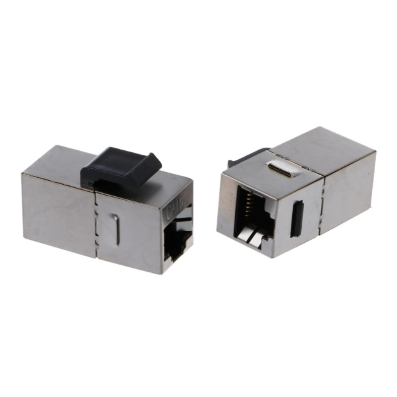 2 Stück Cat6 RJ45 Keystone-Buchsen, schmales Profil, Ethernet-Wandbuchse, geschirmt, Cat6