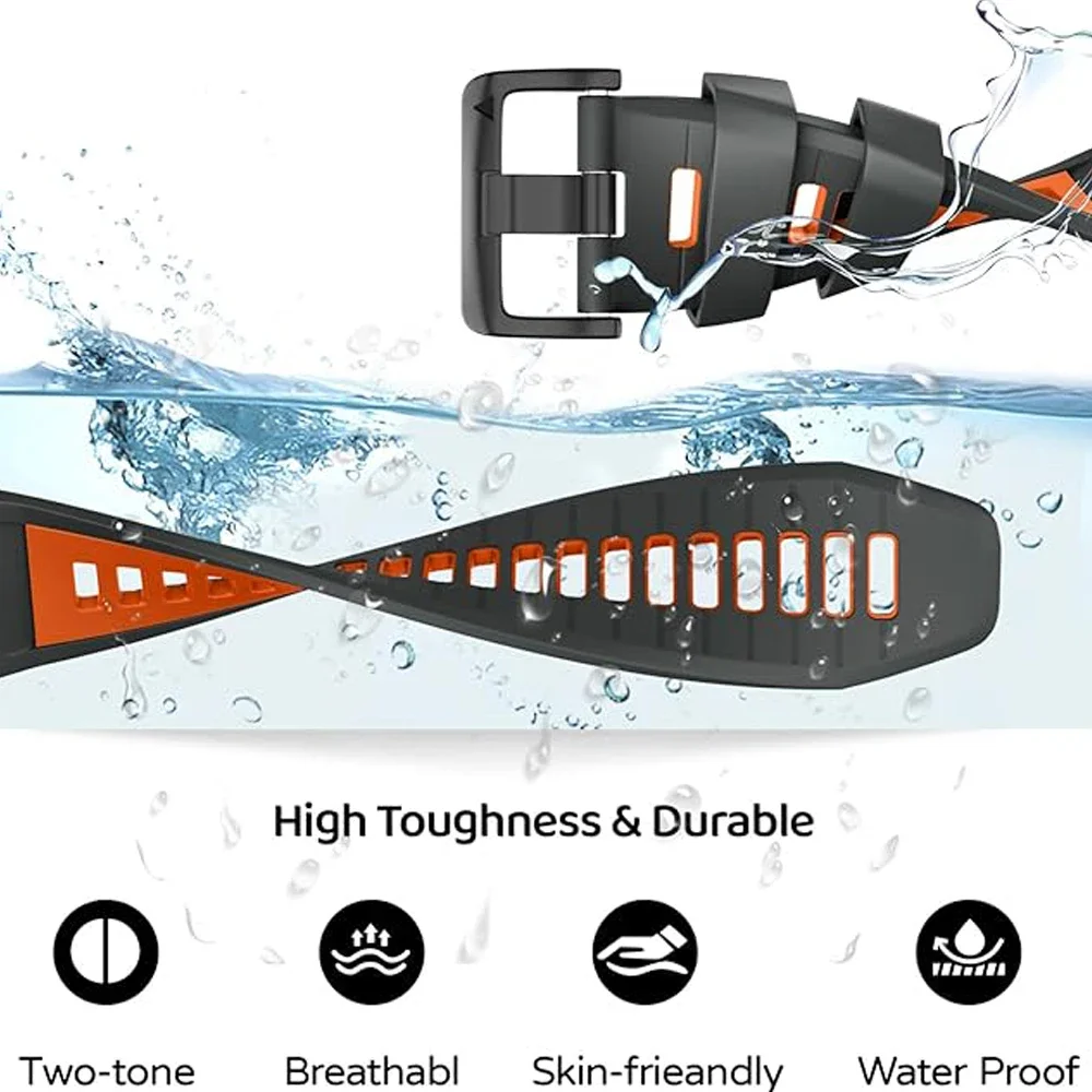 Cinturini in silicone 22mm 26mm per Garmin Tactix 8 7 Pro Delta Descent/Quatix 7/6 cinturino Fenix 7 7X 8 E 6X 970 965 Quickfit Correa