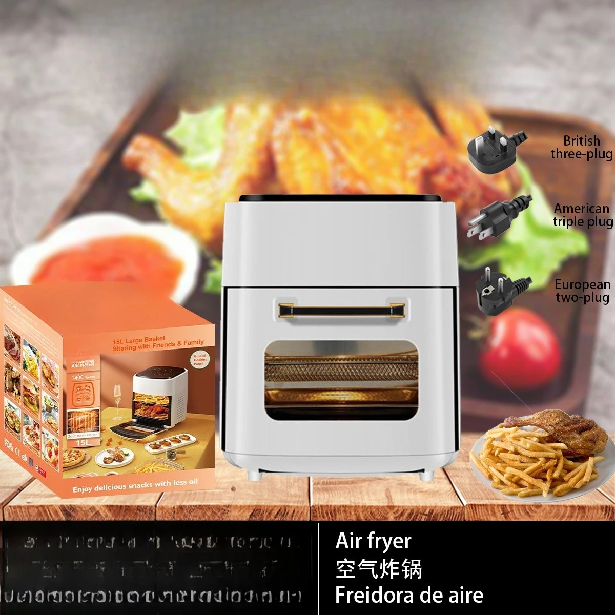 110V220V 15L Large Capacity Visual Household Multifunctional Air Fryer