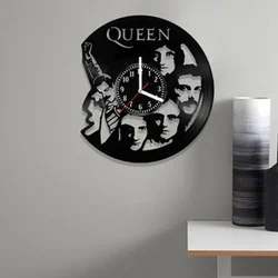 Queen Rock Band Wall Clock Modern Design Music Theme Classic Vinyl Record Wall Clock Art Home Decoration Creative Gift