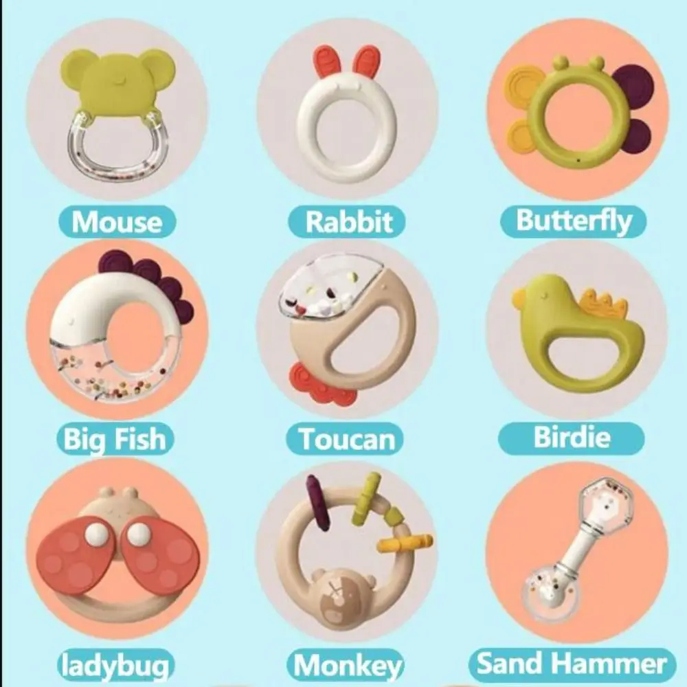 Educational Baby Hand Rattle Rattle Sound Plastic Newborn Rattles Sensory Development High Temperature Resistance Baby Teething