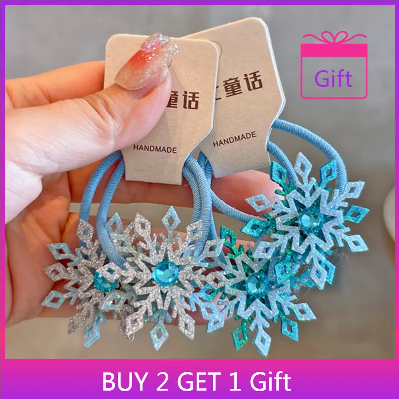 

Sparkling Hair Clips Set for Girls Snowflake Design BB Clips Bangs Clips Ponytail Hair Ties Christmas Party Hair Accessories