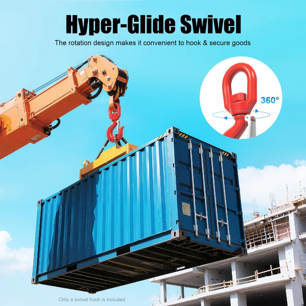 Universal Swivel Lifting Hook Rotating Cargo Hook Safety Latch High Strength Alloy Steel Container Rigging Accessories