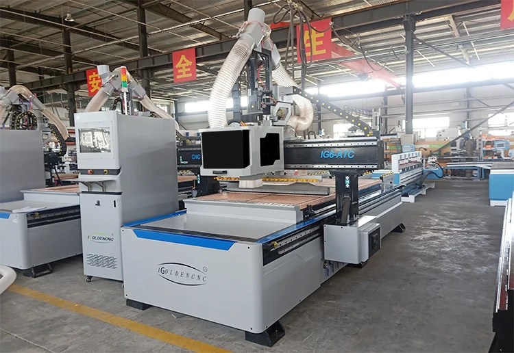Wood Automatic 3D Carving Cnc Router 4*8Ft 1325 2030 1530 Cnc Nesting Center Woodworking Furniture Production Working