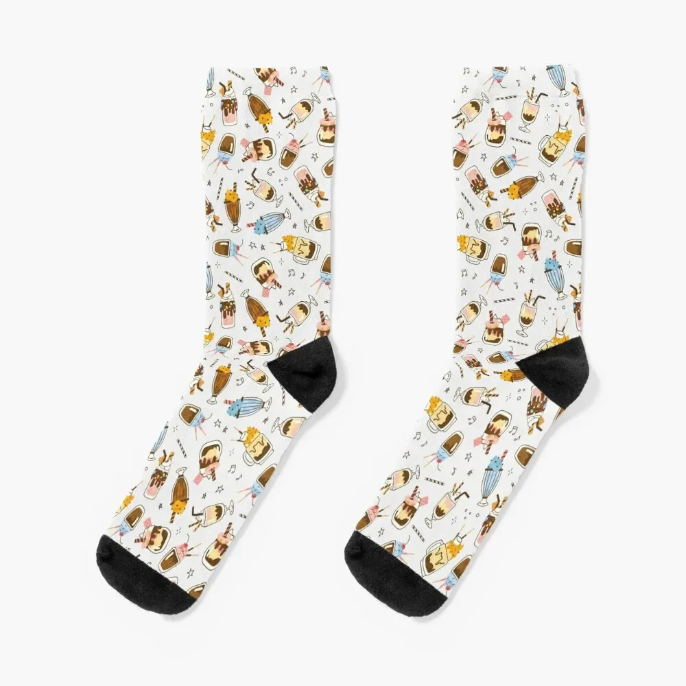 

Milkshake Seamless Pattern Socks man Soccer hip hop happy Girl'S Socks Men's