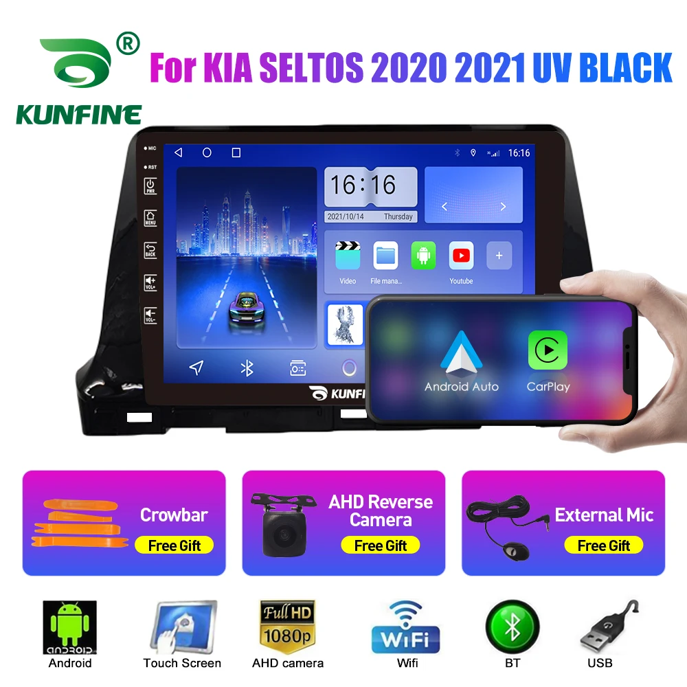 

10.33 Inch Car Radio For KIA SELTOS 2020-2021 UV 2Din Android BLACK Car Stereo DVD GPS Navigation Player QLED Screen Carplay