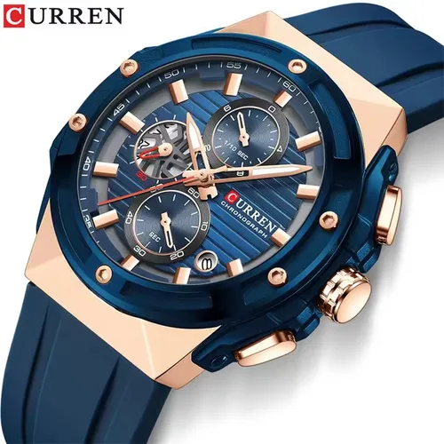 Imagen 2 del producto Reloj CURREN 8462 de cuarzo de lujo a la moda para hombre, reloj resistente al agua con luz nocturna, cronógrafo, calendario, deporte de ocio, reloj para hombre