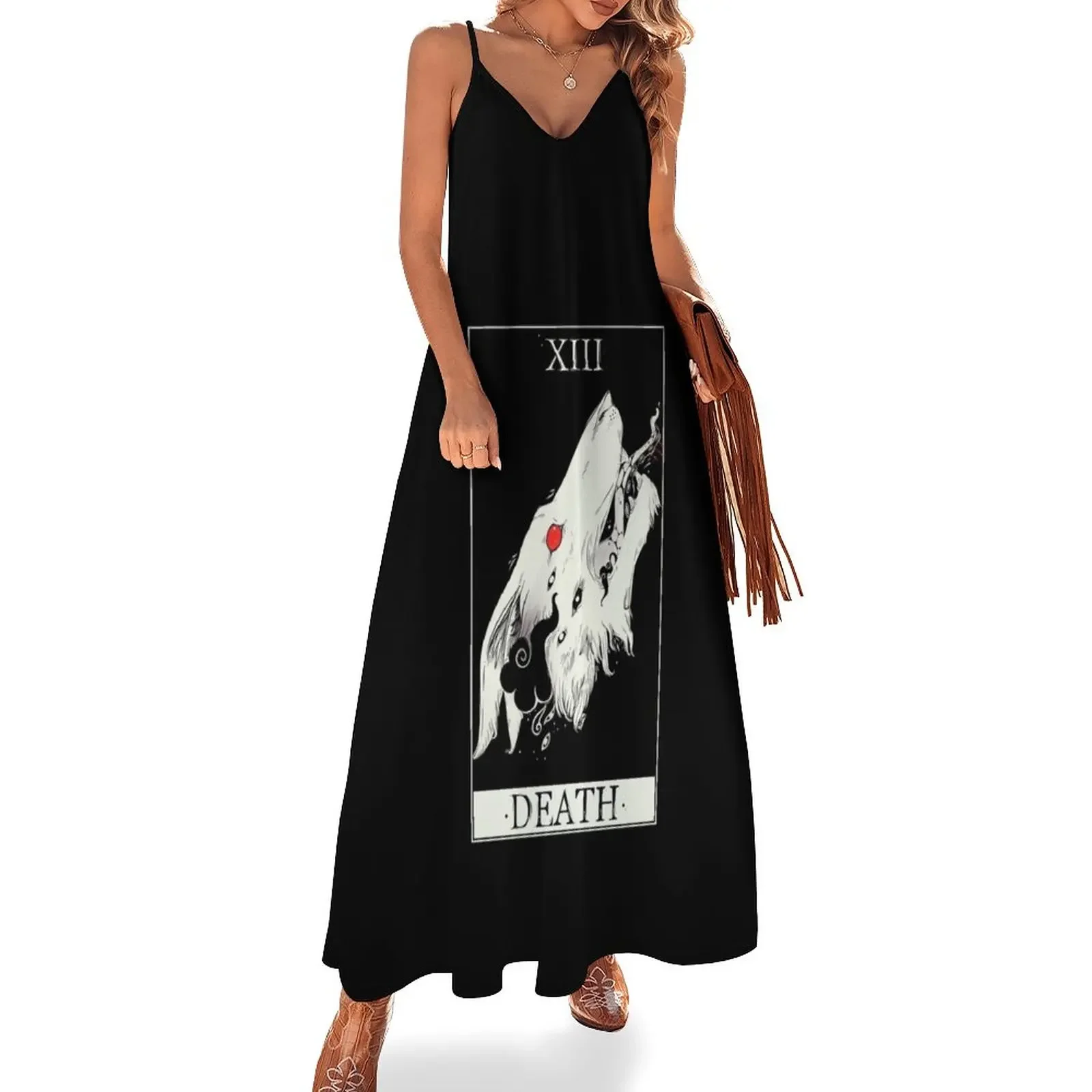 

Death Tarot Card Wolf Art Sleeveless Dress Dresses gala party dresses women womens dress