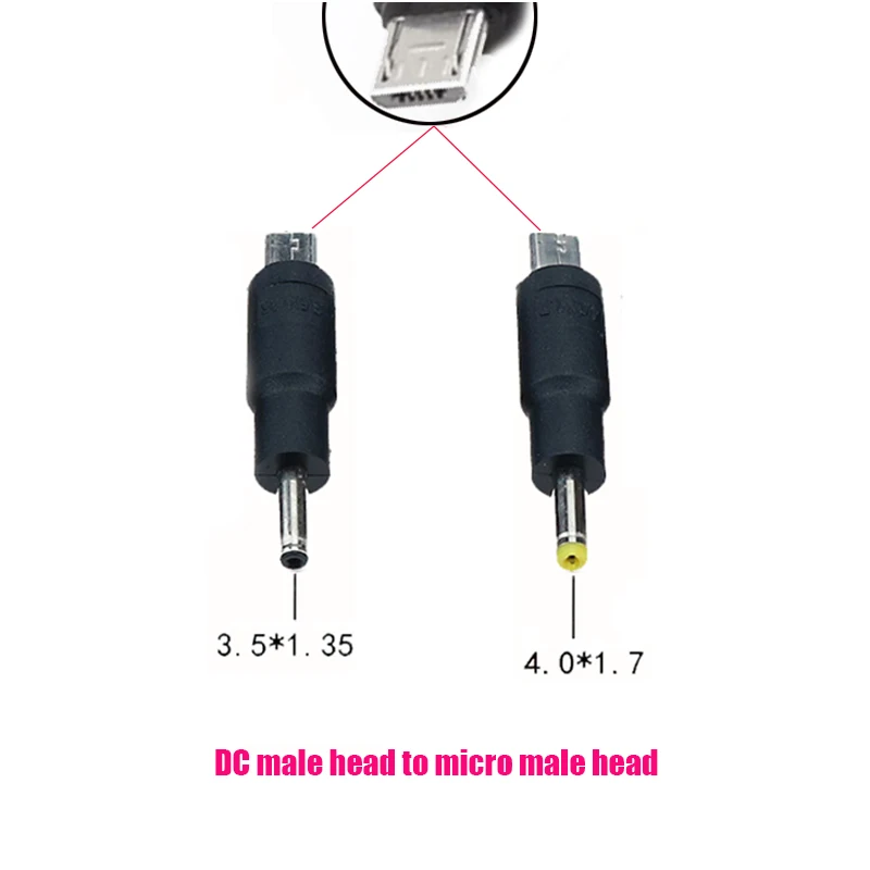 Cltgxdd USB Micro Male To DC Round Hole Pin 3.5*1.35/4.0 * 1.7mm Female Socket/male 1Piece Mobile Phone Power Adapter Connector