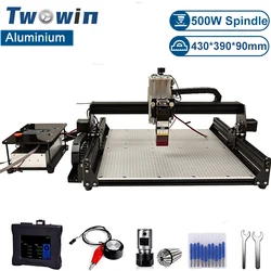 TWOWIN CNC Router 500W Laser Engraving Machine Wood Metal Pcb Milling Cutting Machine Aluminum Table GRBL Control DIY Tools