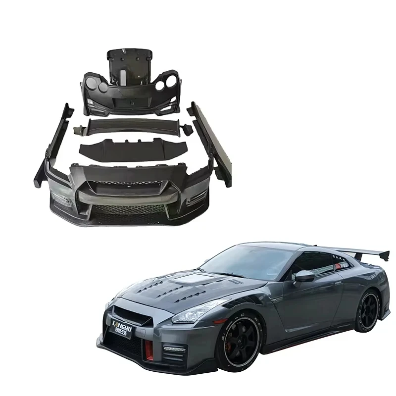 High Quality Vehicle Parts & Accessories GTR35 PP&Carbon Fiber Bumper Side Skirts Spoiler  GTR-R35 Bodykit