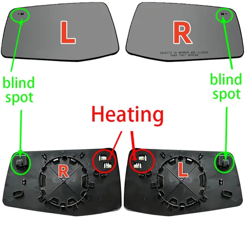 Imagen 2 del producto Para Chevrolet Silverado 1500 GMC Sierra 1500 2019 2020-2023 espejo retrovisor de coche espejo calefactable con calefacción de punto ciego espejo de coche