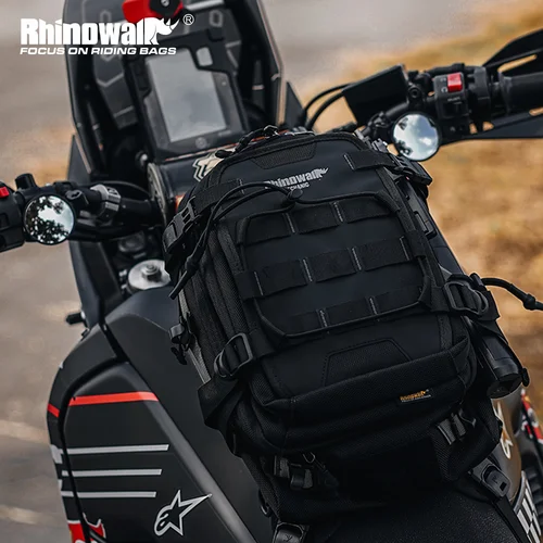 Rhinowalk-bolsa de depósito para motocicleta, conjunto de mochila con vejiga de agua de 1,5 l, mochila multicompartimento de 9L, cubierta de lluvia oculta MOLLE