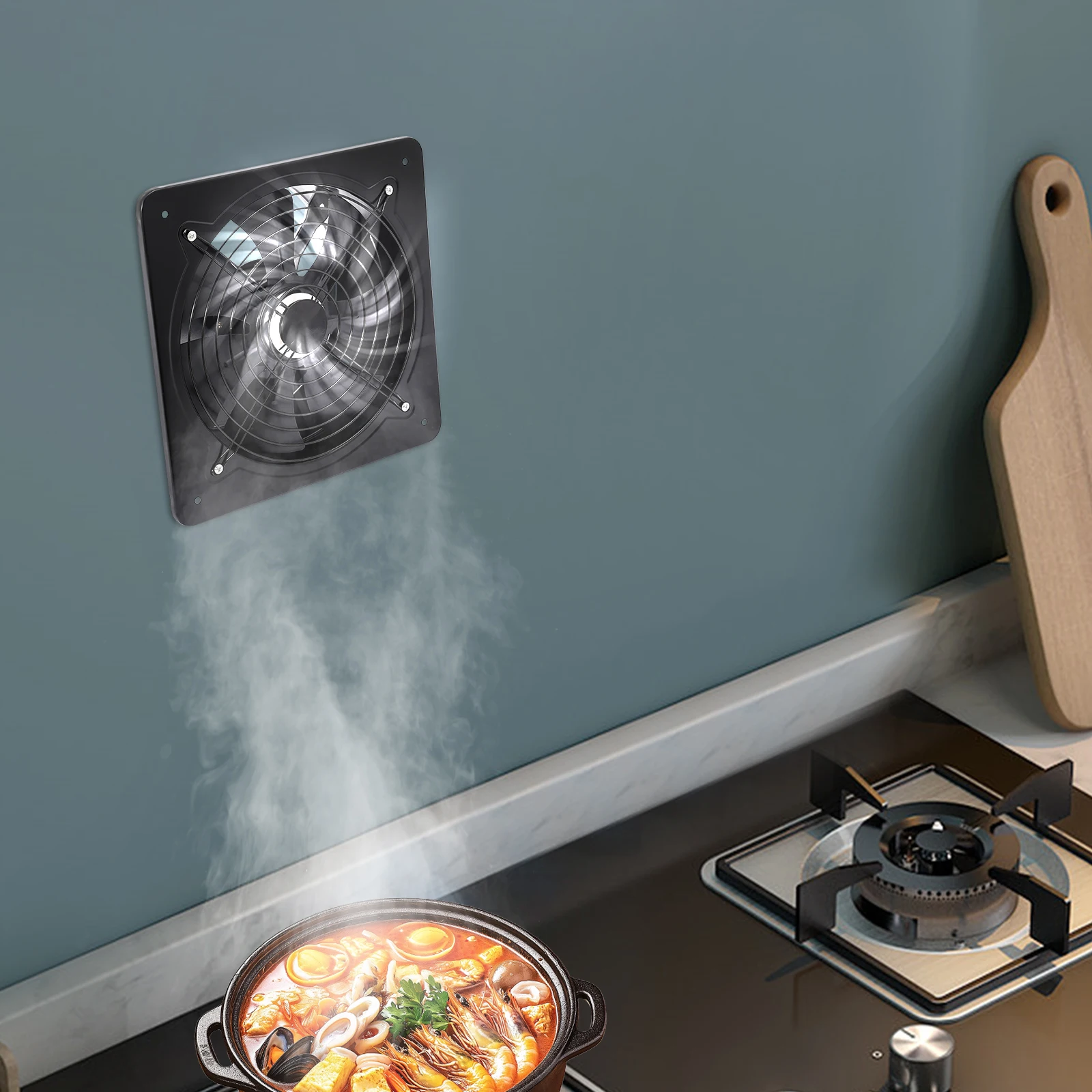

12 Inch High Airflow Exhaust Fan, 2800 RPM Noise-free, Explosion-Proof Ventilation Extractor Fan Axial Fan for Kitchen Warehouse