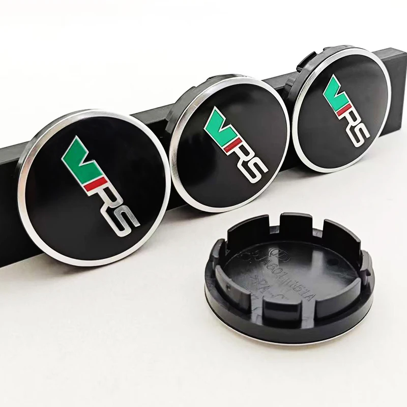 4 peças de 56mm, Calotas de Centro de Roda para Estilização Automotiva, Emblema de Logotipo VRS para Acessórios Skoda Rapid Octavia RS Kodiaq Fabia