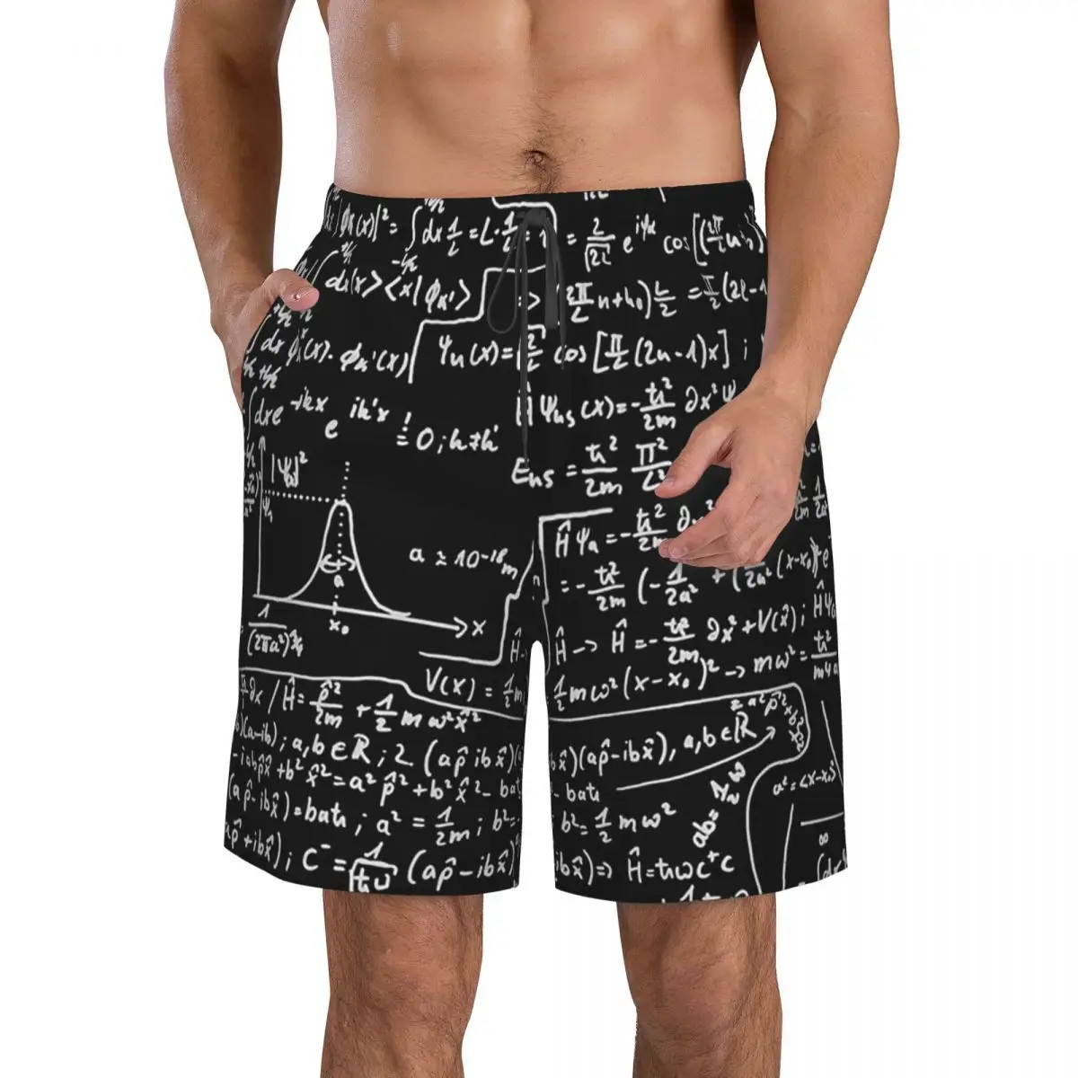 Quantum Physics Formula Trunks Beach Board Shorts Casual Quick Dry Swim Summer Men Pants