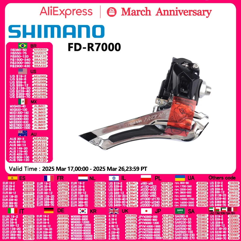 SHIMANO 105 R7000 FD Front Derailleur Braze On/Clamp Band Mount 31.8mm 34.9mm 2x11Speed Road Bike Front Derailleur