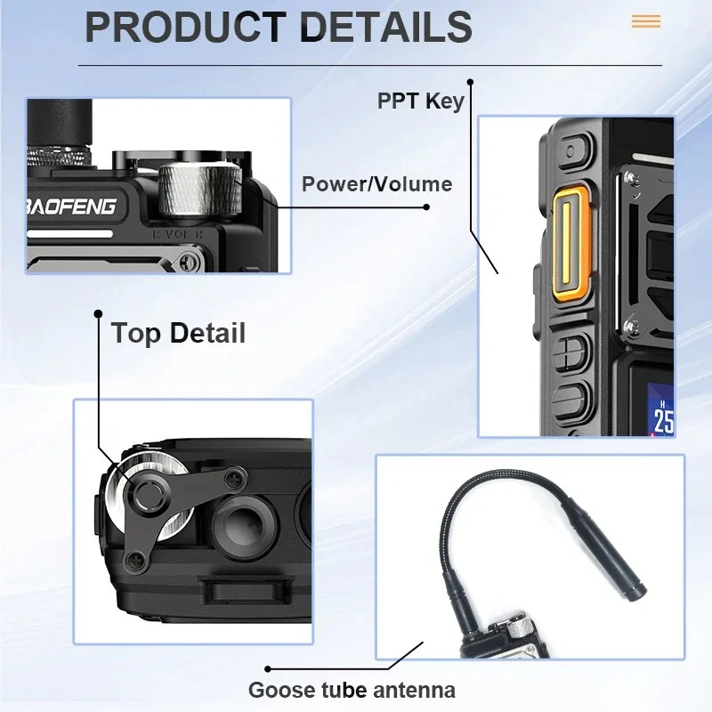 BAOFENG UV-25 Walkie Talkie taktis nirkabel, tranceiver Radio Ham dua arah Profesional 10W frekuensi salinan tipe-c peningkatan baru