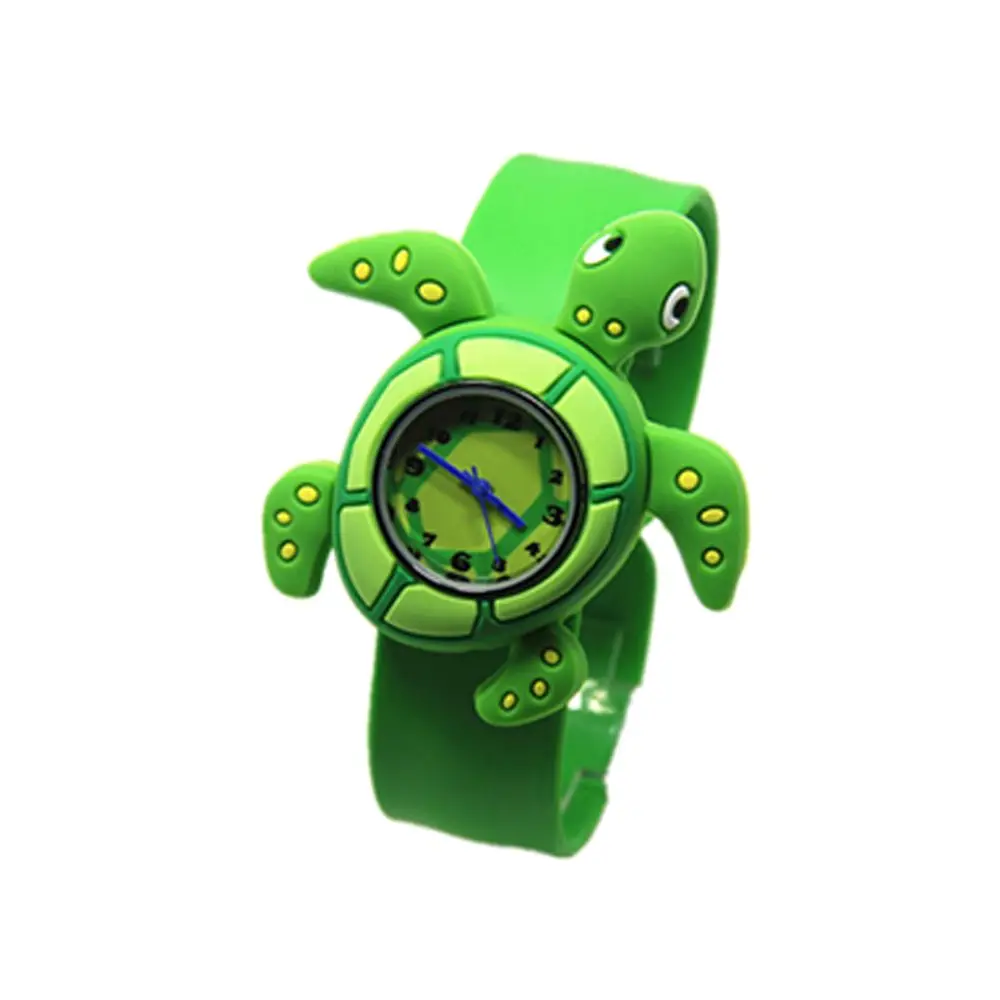 時計漫画動物 3D スラップウォッチデジタルかわいいカエルクォーツ腕時計